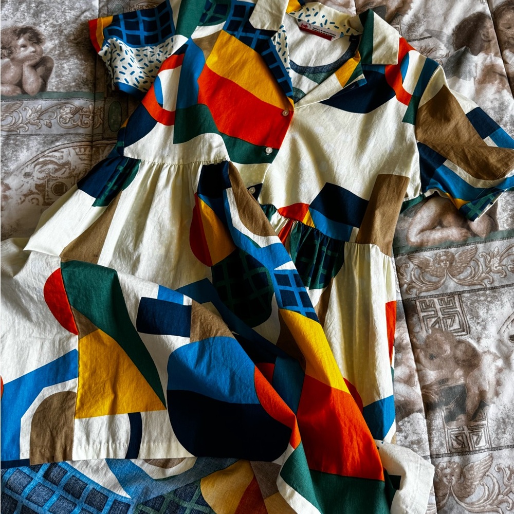 Twik Colorful Abstract Midi Dress